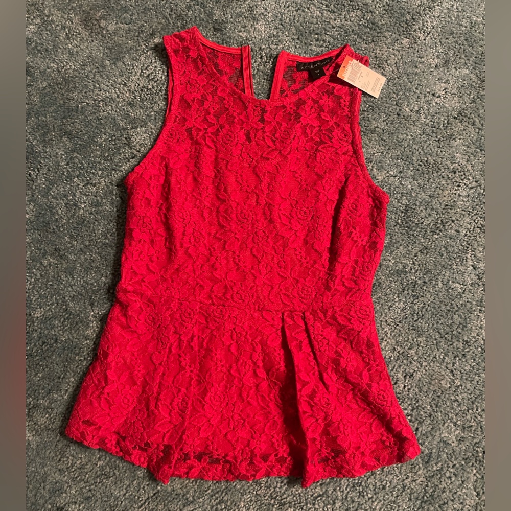 Red Peplum Tanktop S NWT
